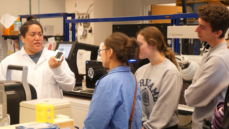 Students touring lab