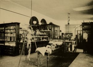 Black and white image of lab